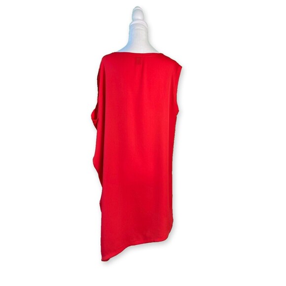 CHICO'S BLACK LABEL | Red Asymmetrical Round Neck Sleeveless Tunic | Size 1 - Picture 4 of 6